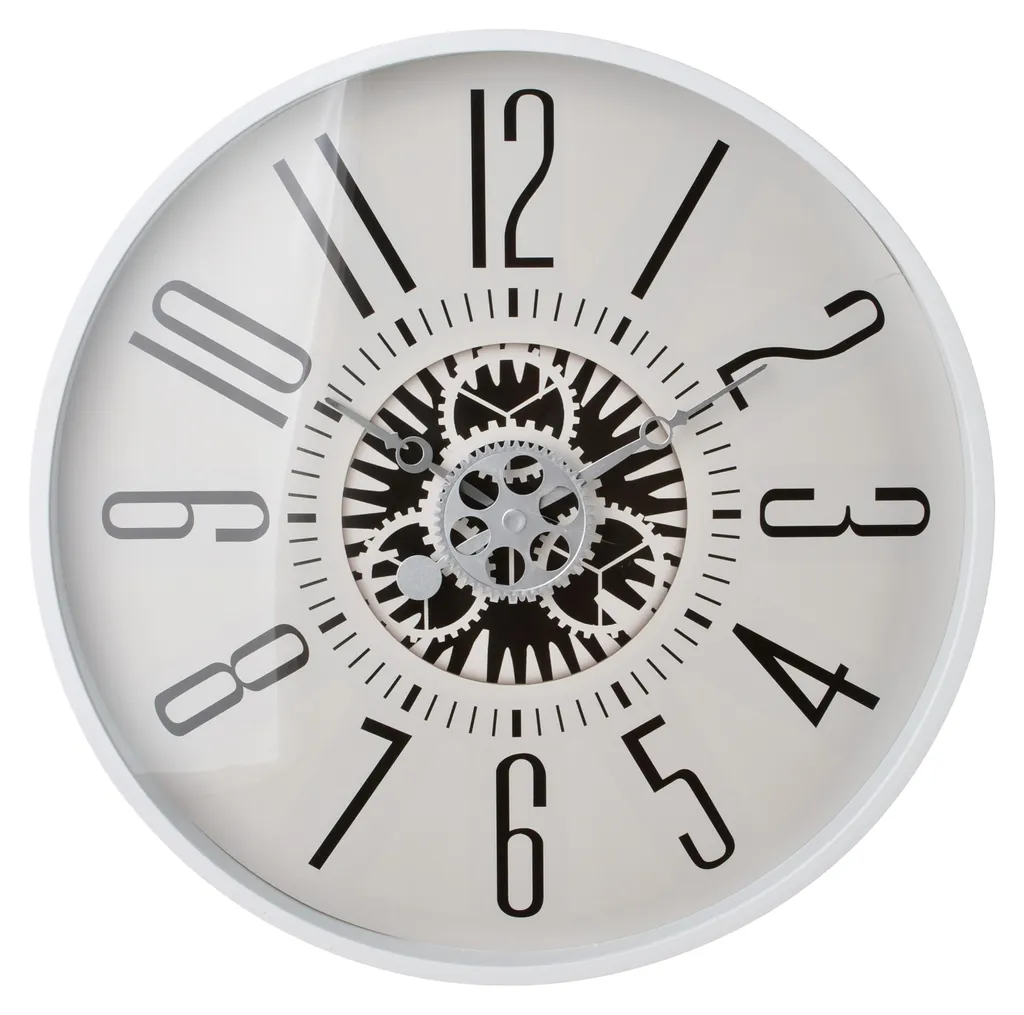 Pendule murale carrée Ramsey 40cm, horloge décorative salon et bureau