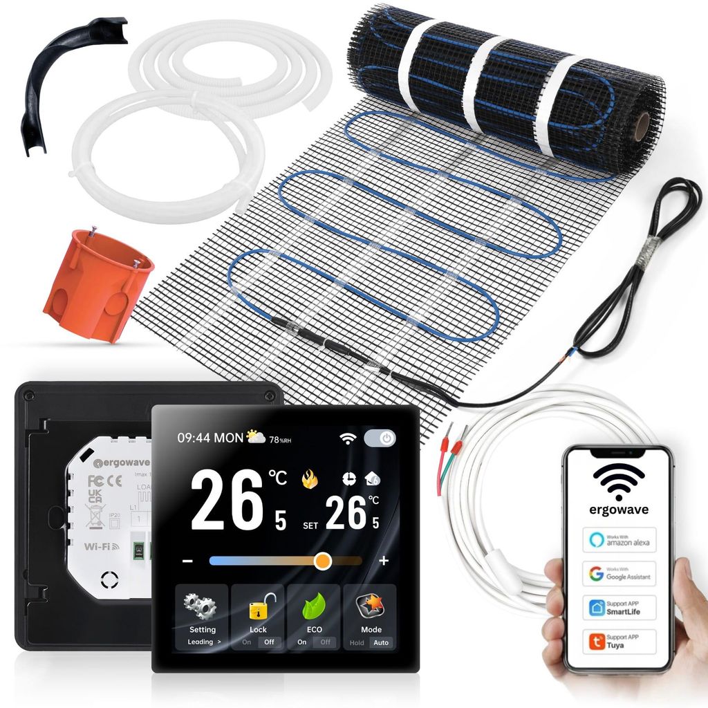 Sada topné rohože 2,5 m² s termostatem SMART NICE.B, hotová Obrázek produktu 