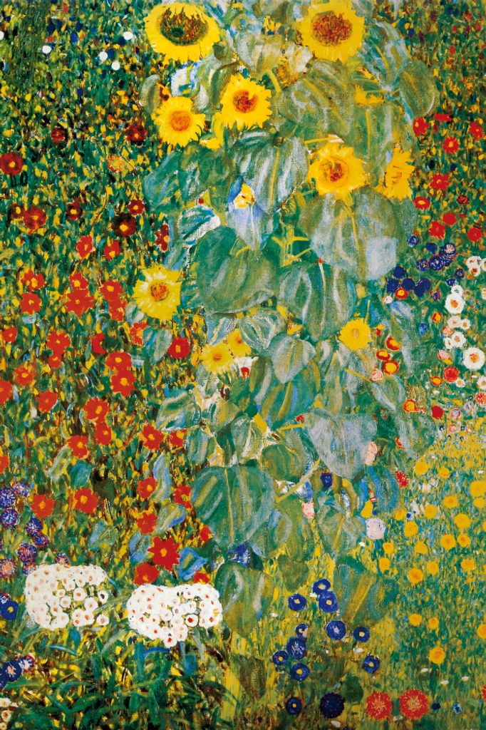 Gustav Klimt Kunstdruck Bild - Bauerngarten Mit Sonnenblumen, 1905-06 (180 x 120 cm)