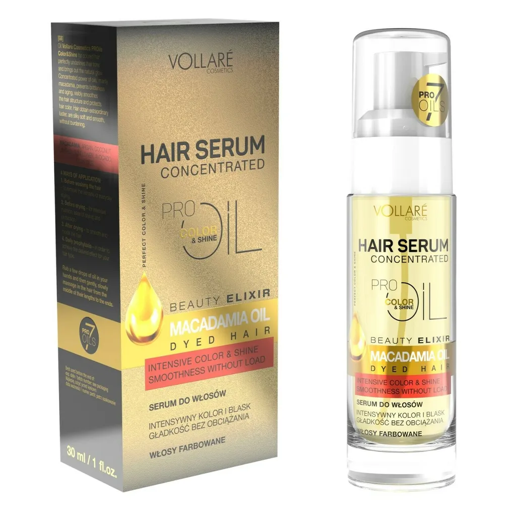 Sérum VOLLARE Color & Shine à l'Huile de Macadamia pour Éclat Intense 30ml