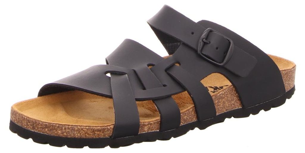 SCHUH OKAY Damen-Bio-Pantolette mit Tieffußbett Schwarz, Produktbild 