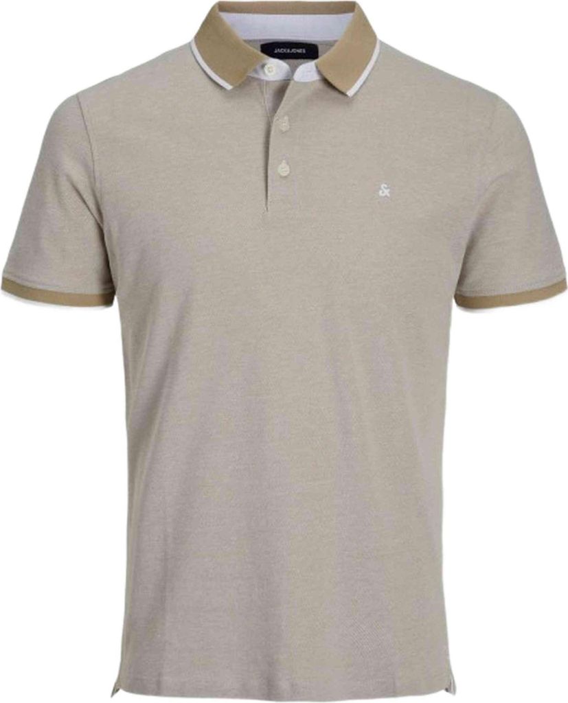 Jack&Jones Short Sleeve Polo 12136668-CROCKERY-SLIMFIT in Beige color size xx-large