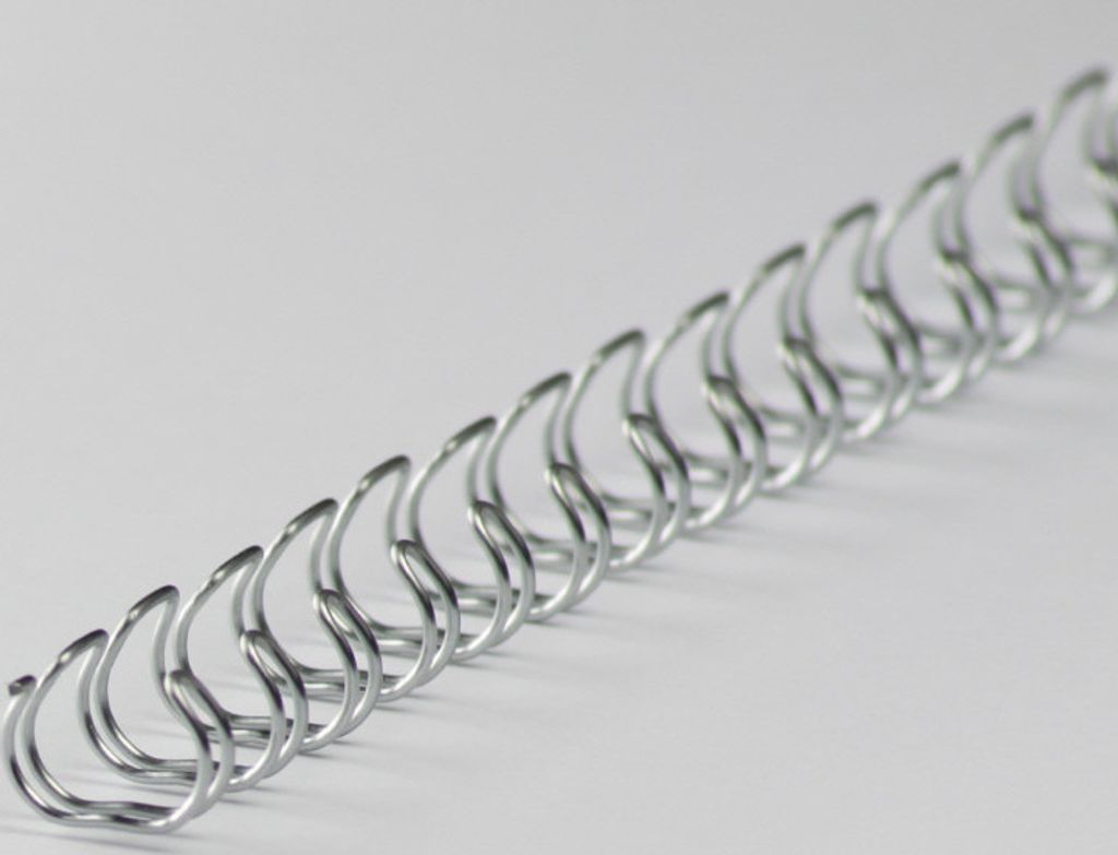 Drahtbinderücken 34 Ringe 6,4mm, 1/4 Zoll, 3:1 Teilung silver
