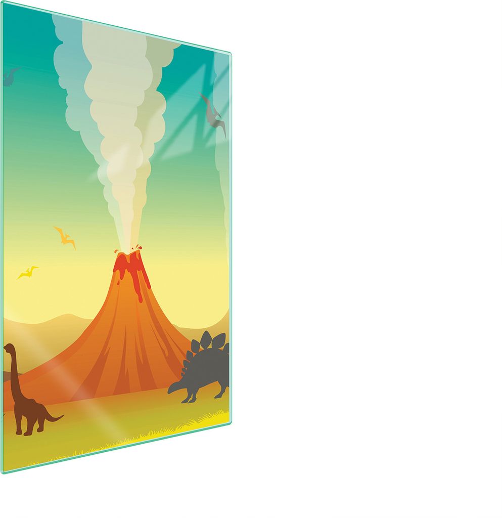 Herdabdeckplatte 35x52 Glaskeramikkochfeld Abdeckung Spritzschutz Glasplatte Deko Schneidebrett Kind Vulkan