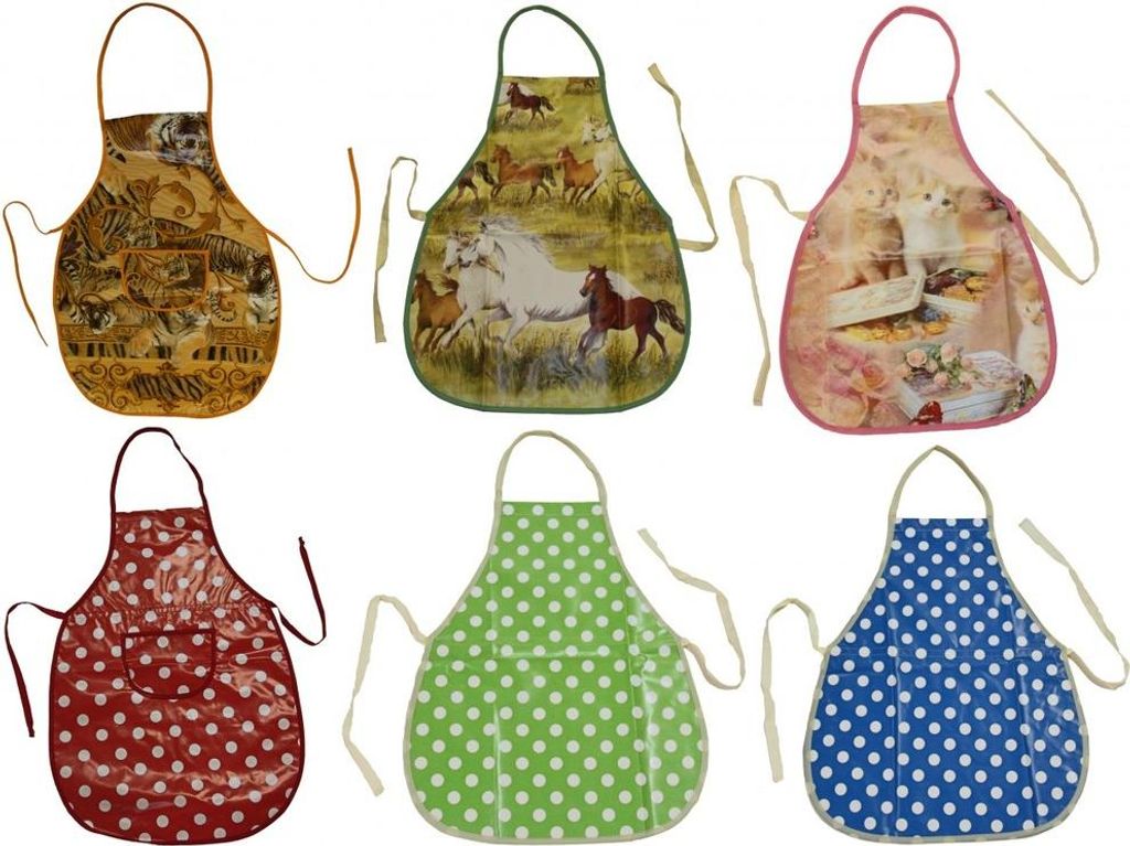 abwaschbare Kinderschürze Malschürze Werkenschürze Wachstuch , Größe:XL, Modell:dunkelblau/ pastellblaue Paspel