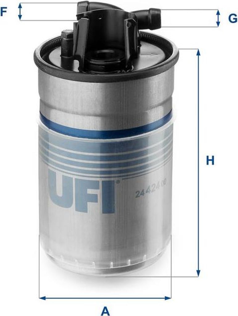 UFI 24.424.00 Kraftstofffilter OE 057127401A kompatibel mit A4 8D, A4 8E, A4 8H, A6 4B, A8 4D, Superb, Passat 3B