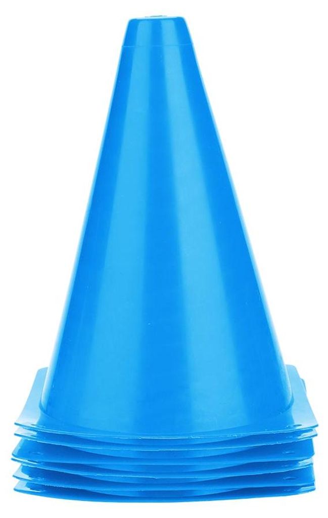 6 Stück 18 cm Fußball-Trainingskegel, Fußballbarrieren, Markierungshalter aus Kunststoff, Zubehör (Blau)