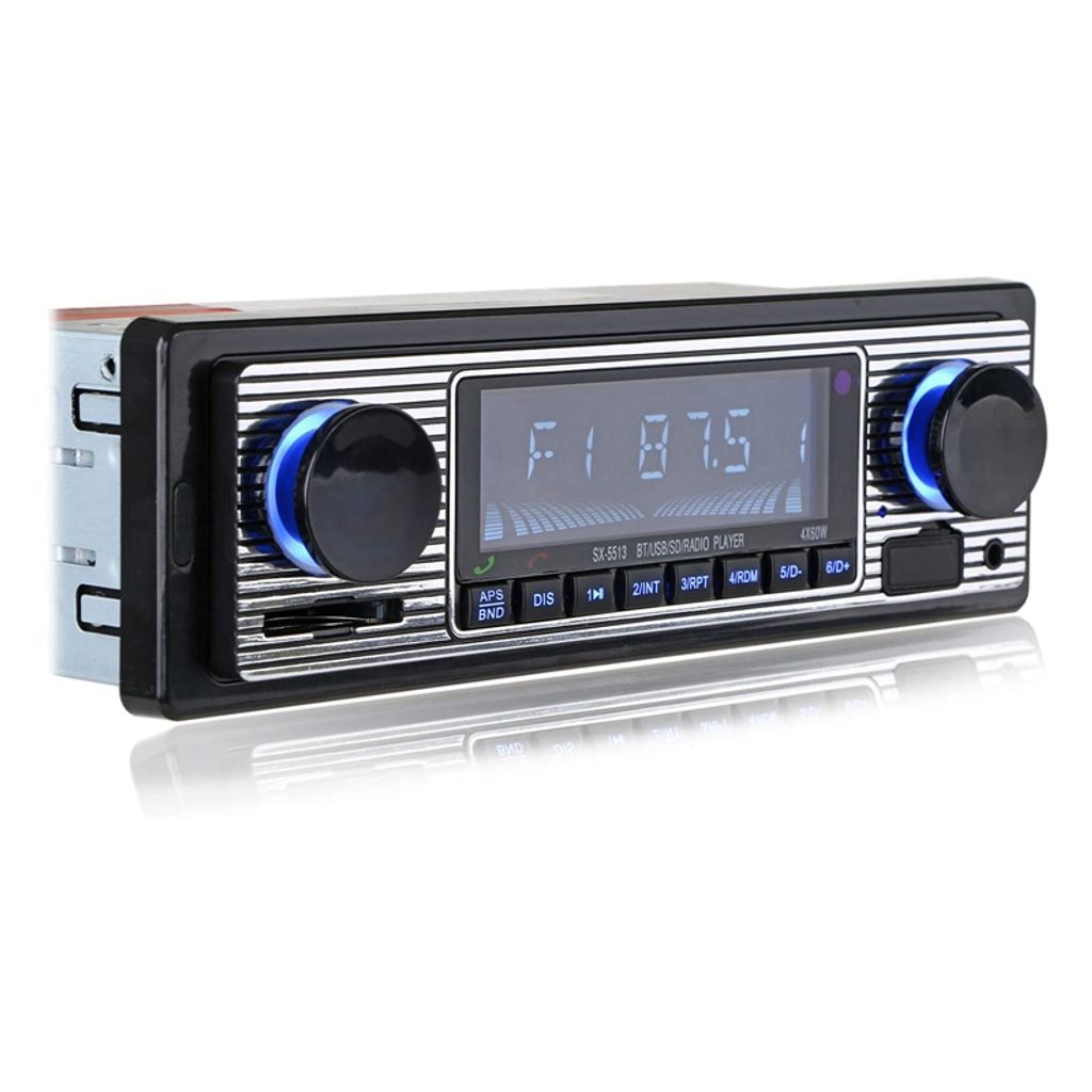 Retro Autoradio Bluetooth USB SD AUX-IN Oldtimer Style Look Car Radio Ohne CD DE