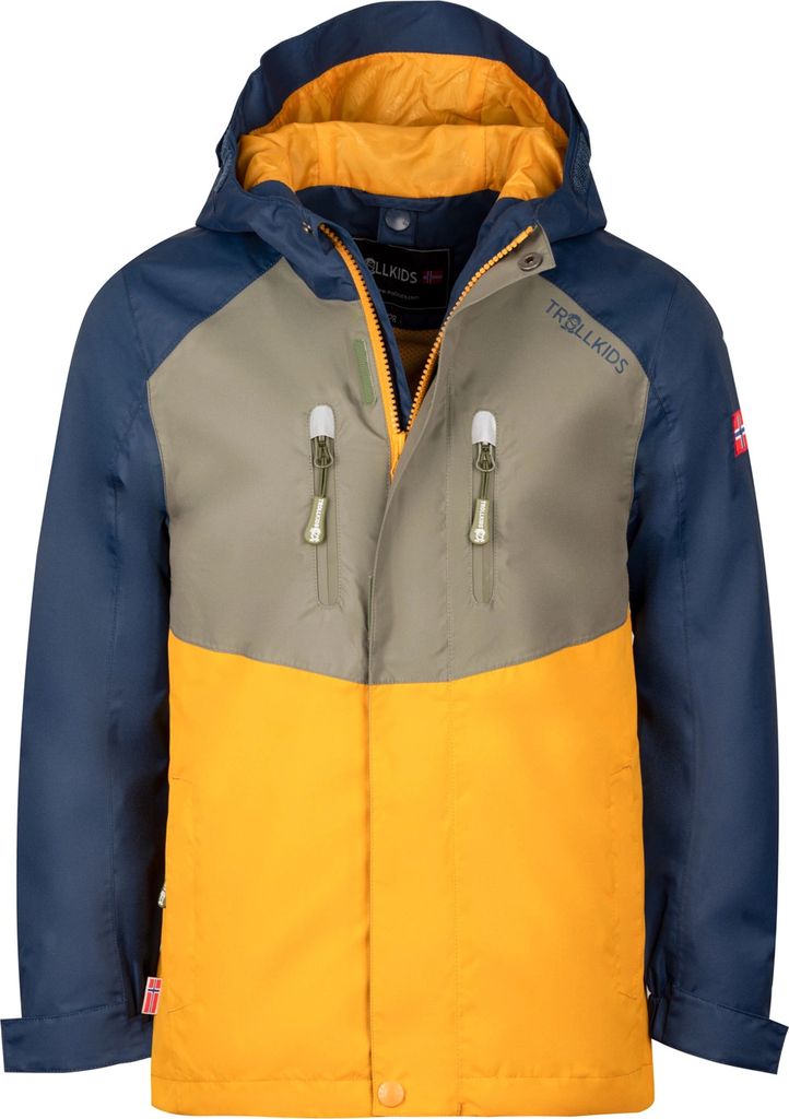 Trollkids Jungen Wasserdichte Jacke Gelb 418-331 Grösse 104