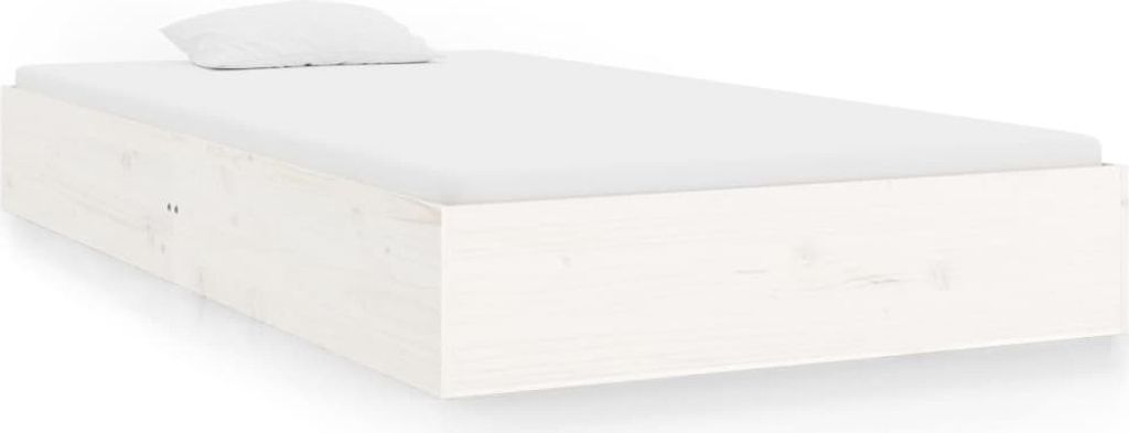 vidaXL Massivholzbett Weiß 90x200 cm Produktbild 