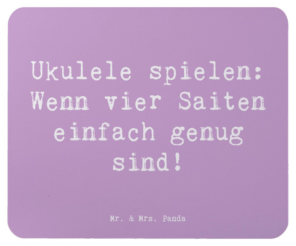 Mr. & Mrs. Panda Mauspad Spruch Ukulele Freude - Lavendeltraum - Geschenk, Mouse Pad, Lernen, mausteppich, spielen, pc mausunterlage, Musikunterric...