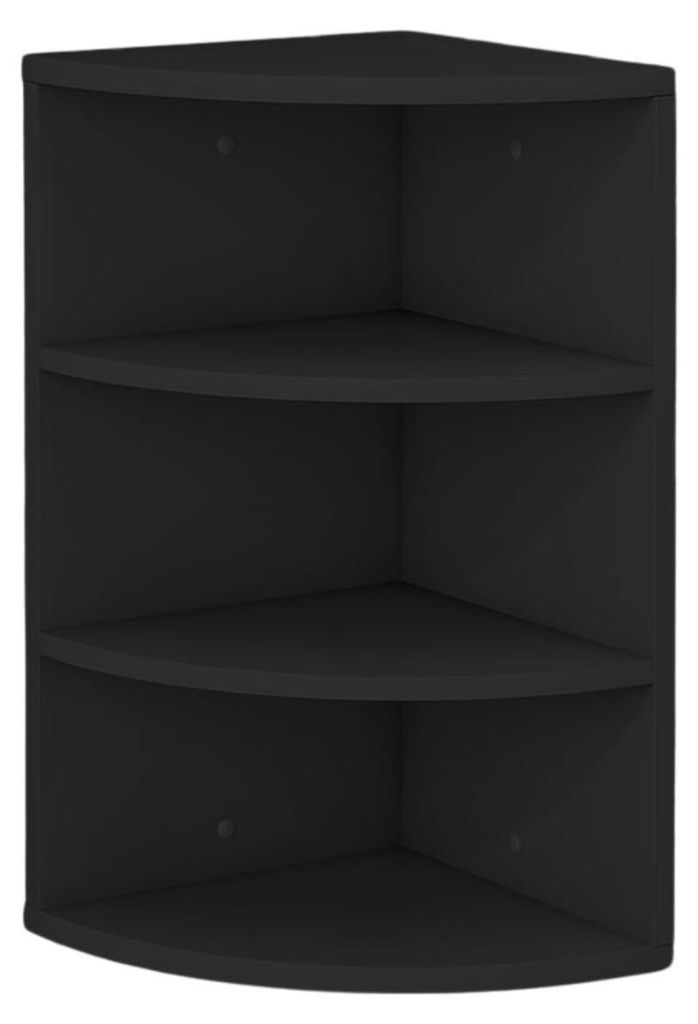Coemo Eckregal Corner 60 aus Holz 3 Etagen Schwarz Produktbild 