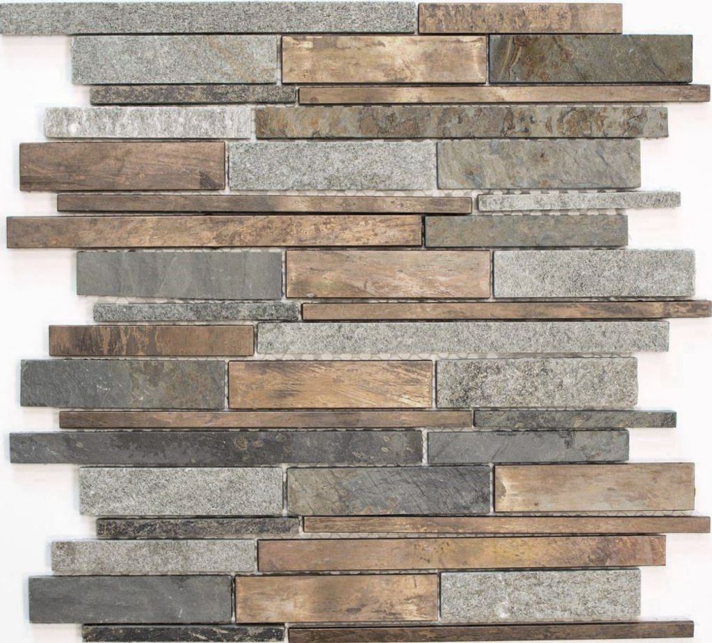 Mosani MOS47-XSK565, Mosaik, Grau, Kupfer, Drinnen, Rechteck, 300 mm, 310 mm
