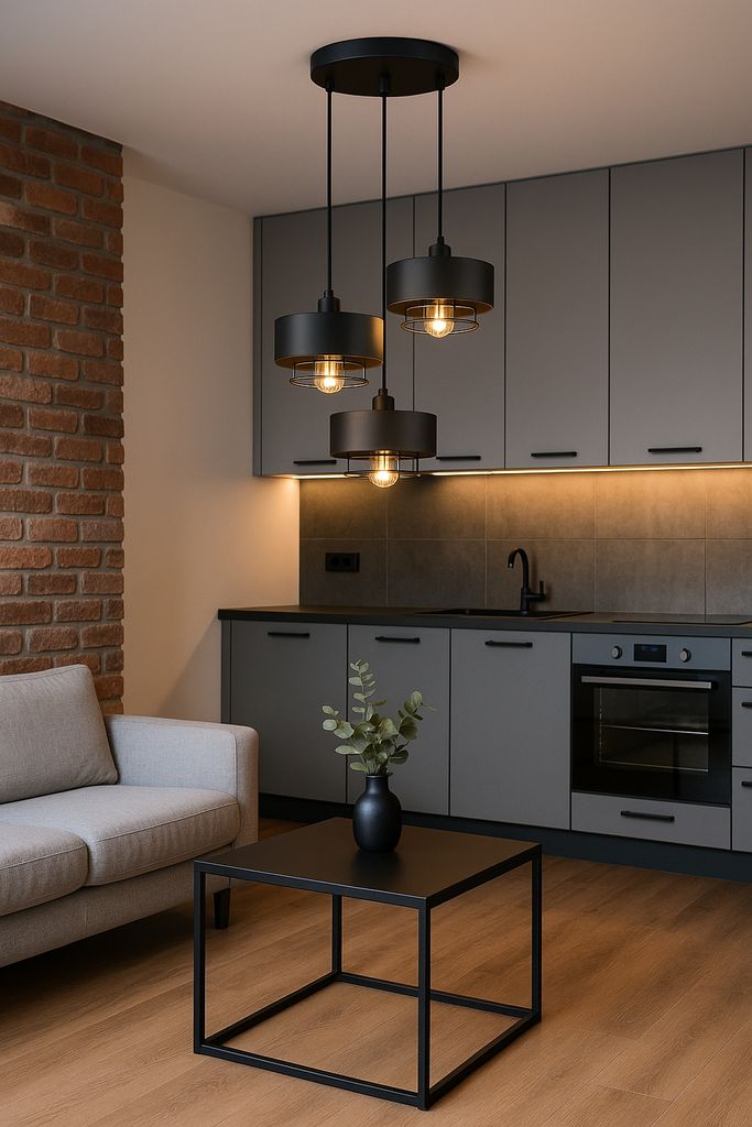 LUXOLAR - Pendelleuchte 3 flammig Schwarz E27 60 W - Hängelampe für Wohnzimmer, Küchen - Hängelampe Loft Design