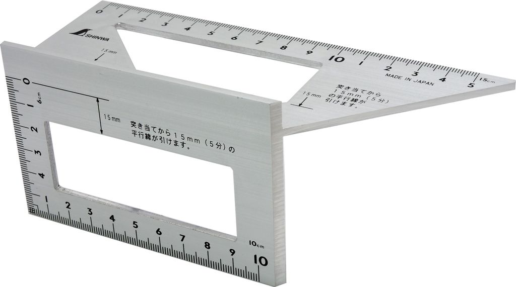Shinwa 12566 3-D-Anschlag-Gehrungswinkel 45°/90° by FAMEX (32722) Anschlagwinkel Winkelmesser - aus Aluminium