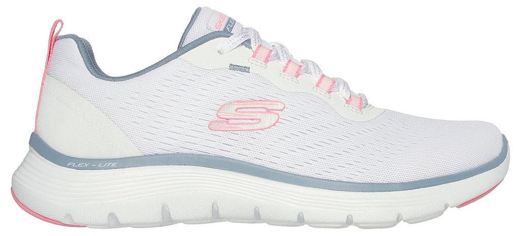Skechers Flex Appeal 5.0 White/Pink & Light Blue Größe EU Produktbild 