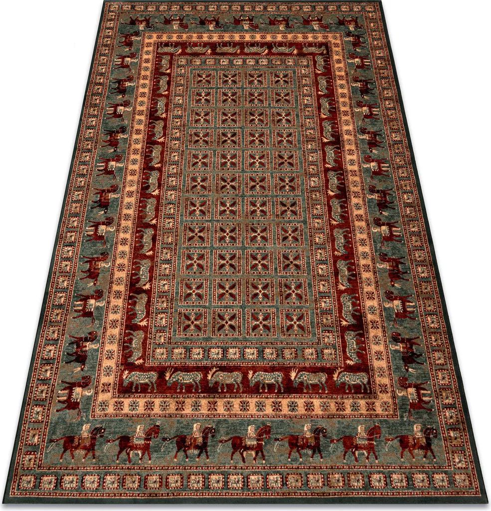 Tapis KASHQAI Oriental Vert - Durable et Facile à Nettoyer 120x170