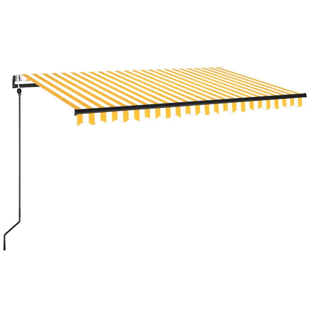 Markise Automatisch Einziehbar 450x350 cm Gelb und Weiß
