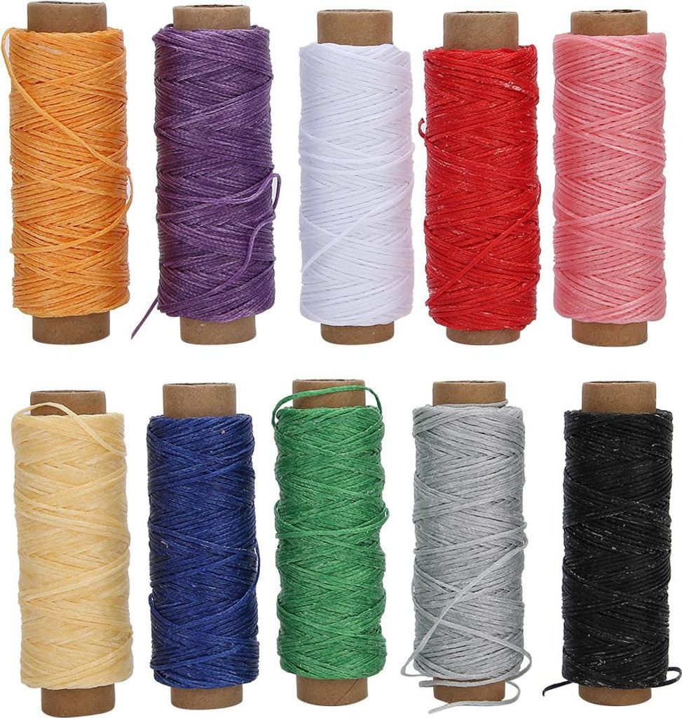 10 Farben, 150D Wachsgarn, 50 Meter gewachste Schnur, DIY-Handnähzubehör