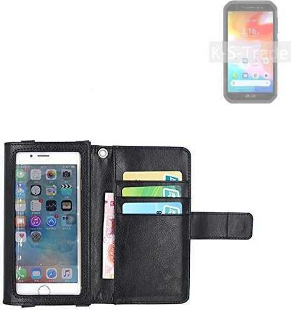 K-S-Trade Handy Hülle Schutz Hülle Kompatibel mit Ulefone Armor X7 Case mit Displayschutz / Schutzfolie Flip Cover Wallet case Etui Hülle schwarz