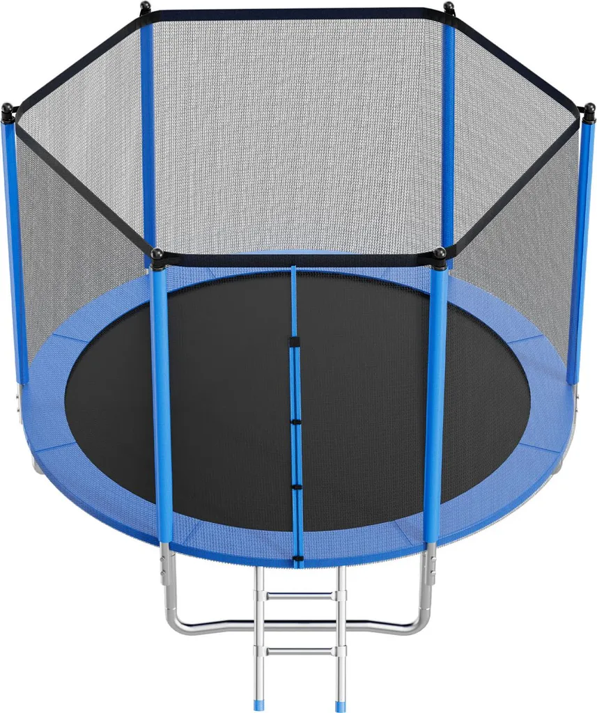 Grand trampoline familial 305cm avec filet de protection pour le jardin