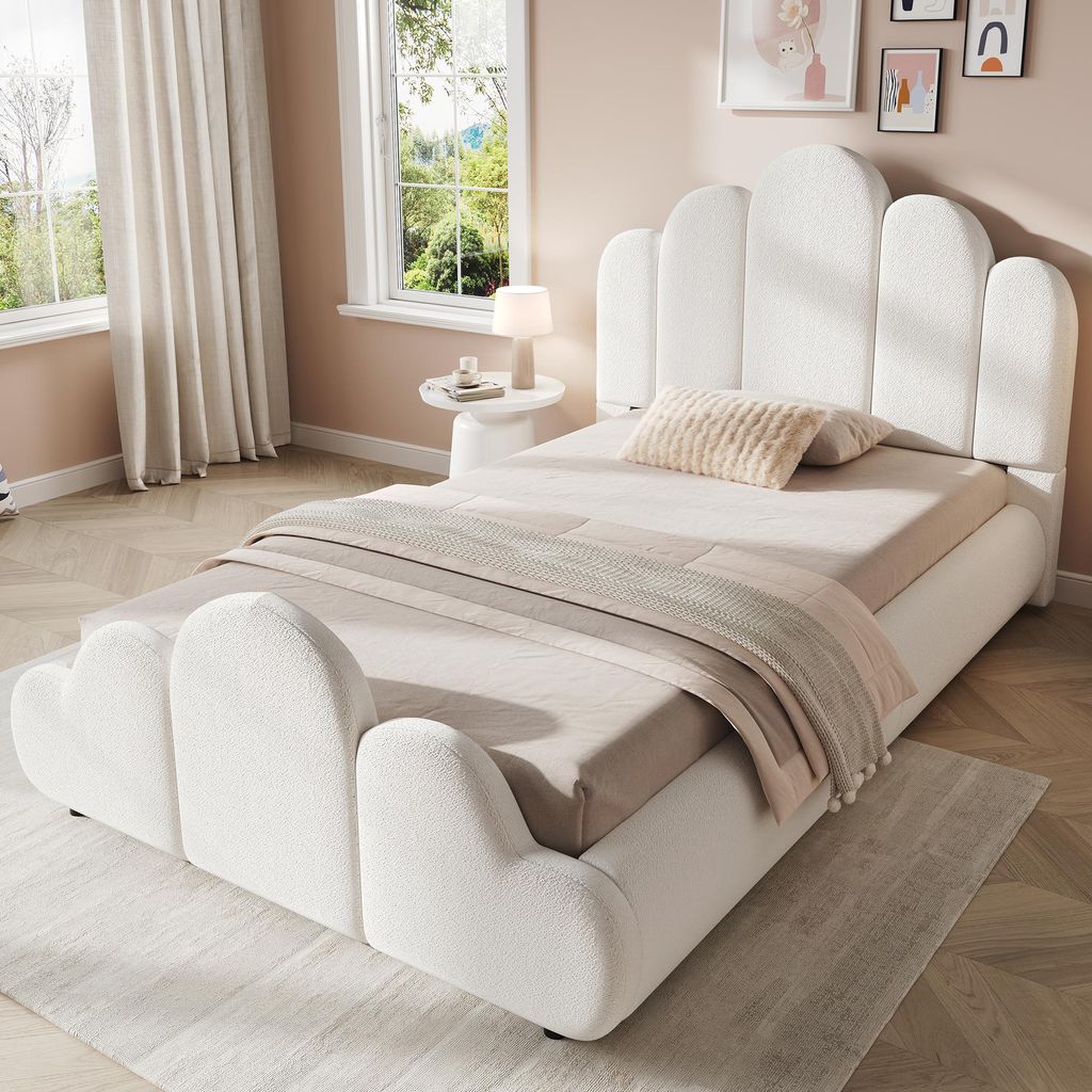 Bed met gestoffeerde zijkanten, 90 x 200 cm, met glijbaan, Productafbeelding 