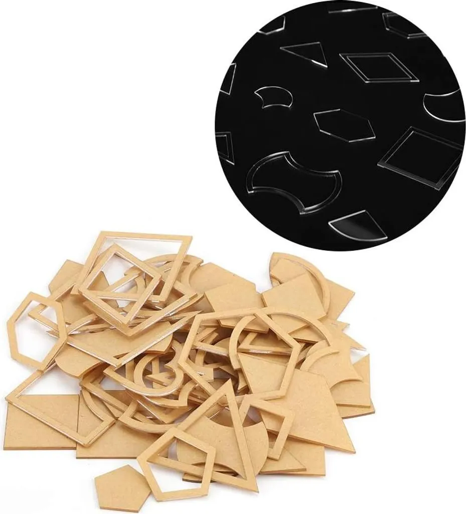 Gabarits de Coupe pour Patchwork 54 Pièces en Acrylique Transparent - 3