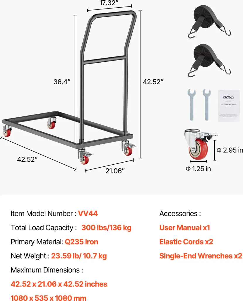Chariot de Chaises VEVOR : Solution de Rangement pour 25 Chaises Noir