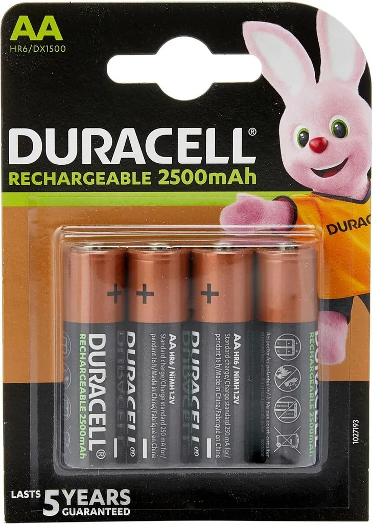 Piles HR06 Duracell AA rechargeables 1,5V à longue durée de vie