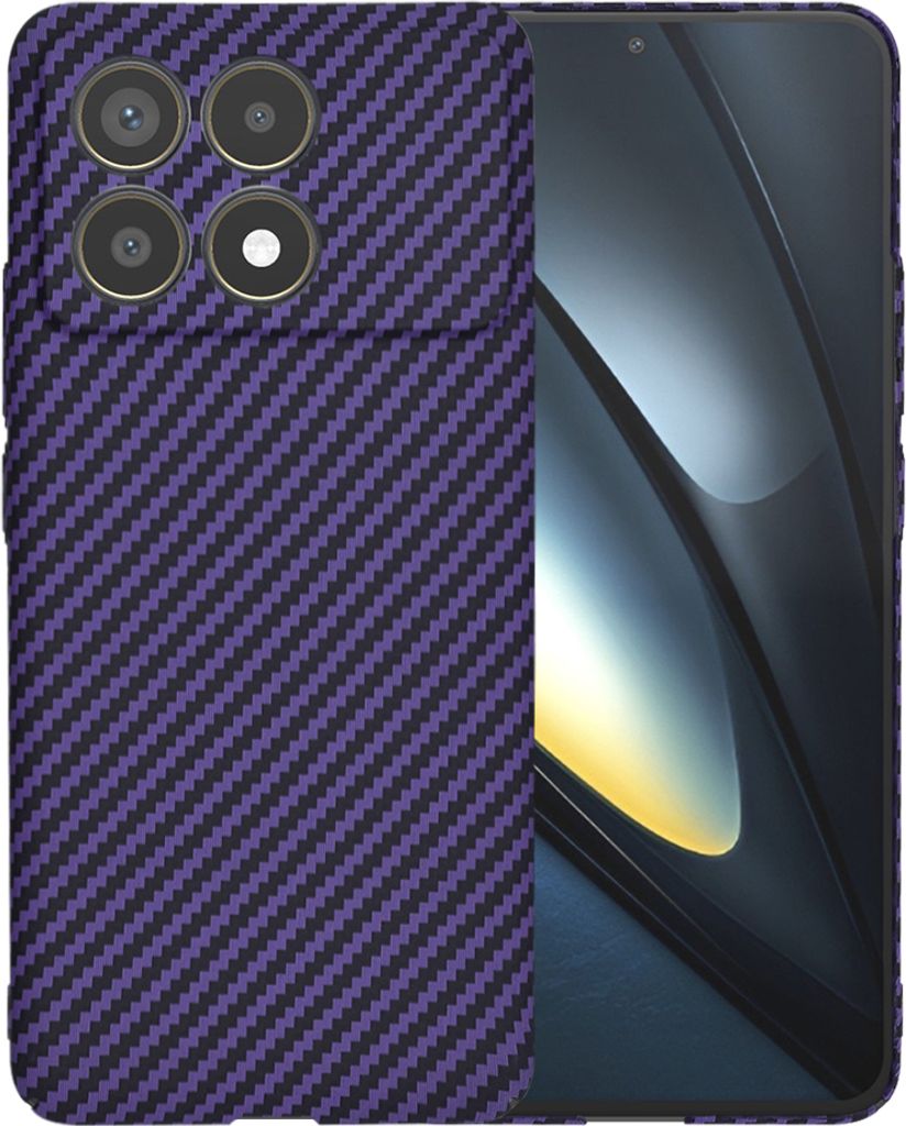 Techsuit Carbonite FiberShell Back Cover Hülle für Xiaomi Poco F6 Pro - Lila