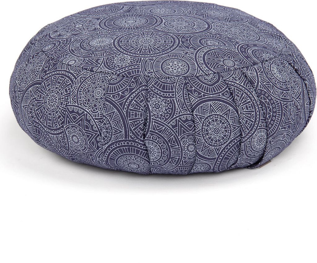 Maharaja Collection: Meditationskissen ZAFU, 38 x 20 cm Mandala, dunkelblau