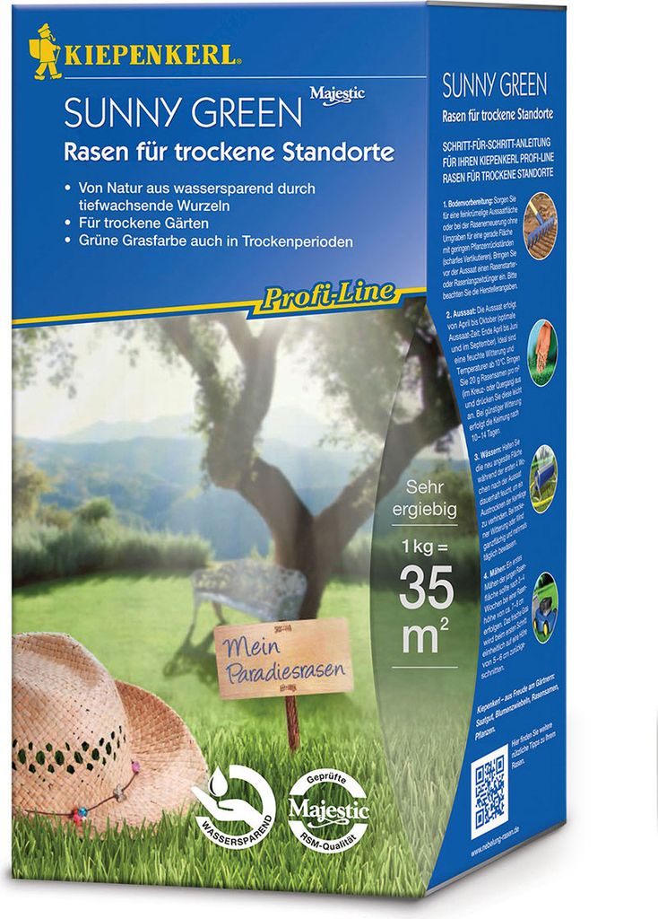 Artikelbild 1 von 'Majestic Profi - Line Sunny Green (1 kg)' aus der Kategorie Rasensamen