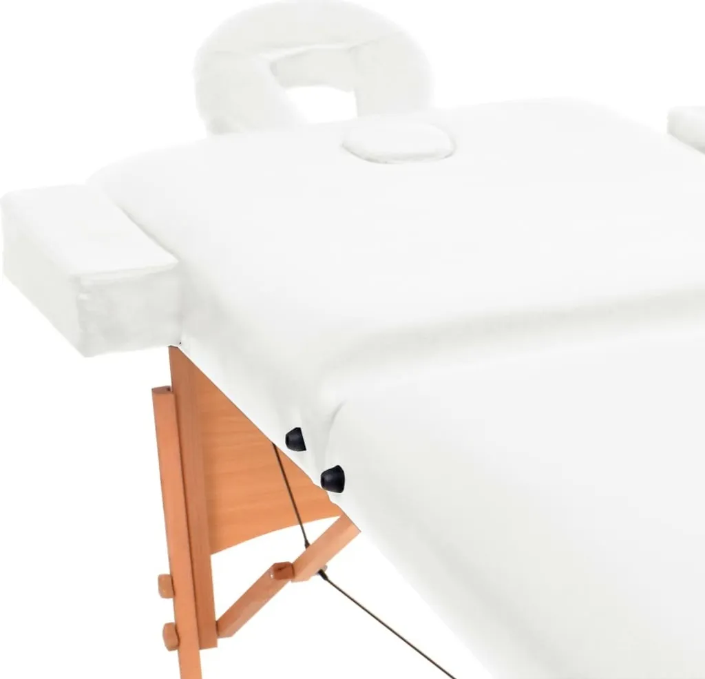 Table de massage blanche 10 cm d'épaisseur pliable à 2 zones - 3