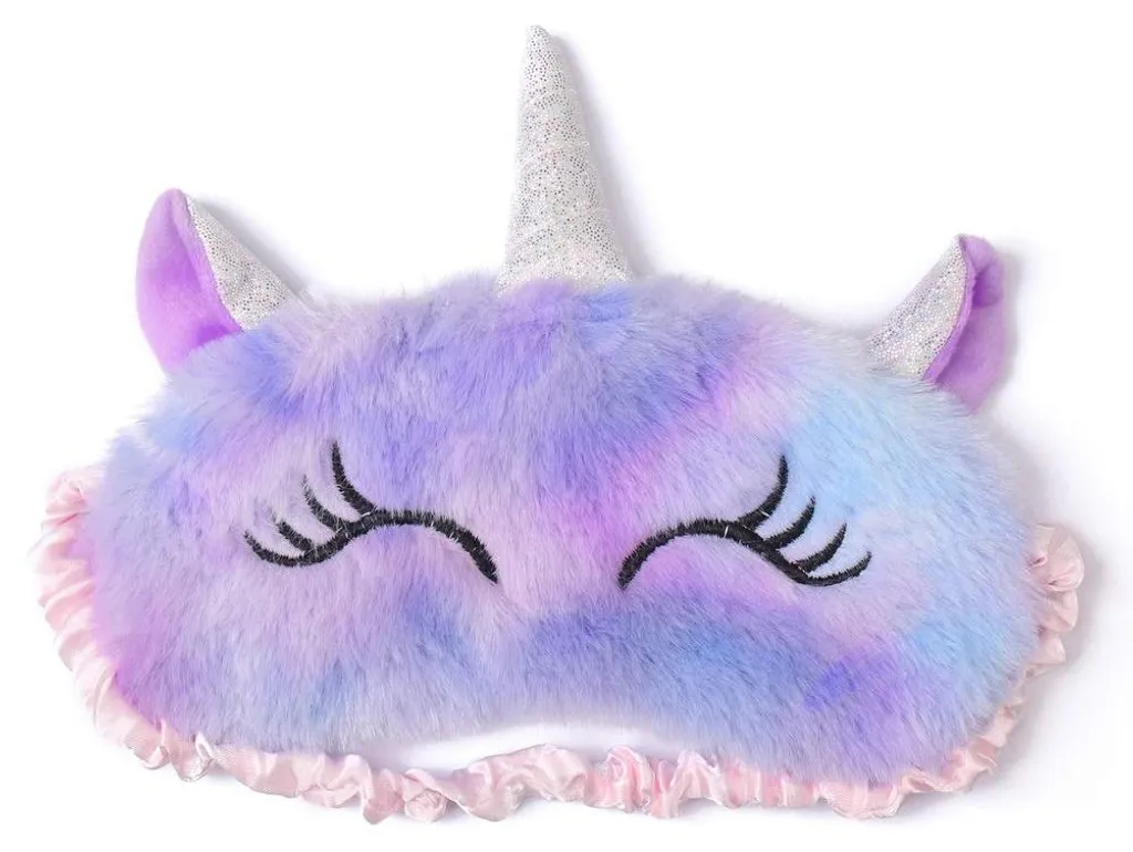 Masque de sommeil 3D licorne violette ultra-doux pour enfant et adulte