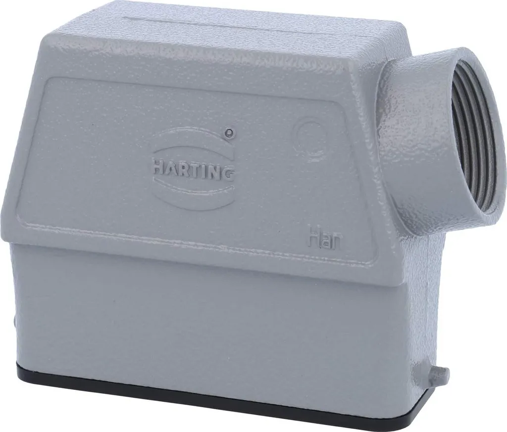 HARTING Han 16A Contenitore alto, 1xPG21 uscita cavo laterale, per 1 staffa (nella parte inferiore) Vite PG21