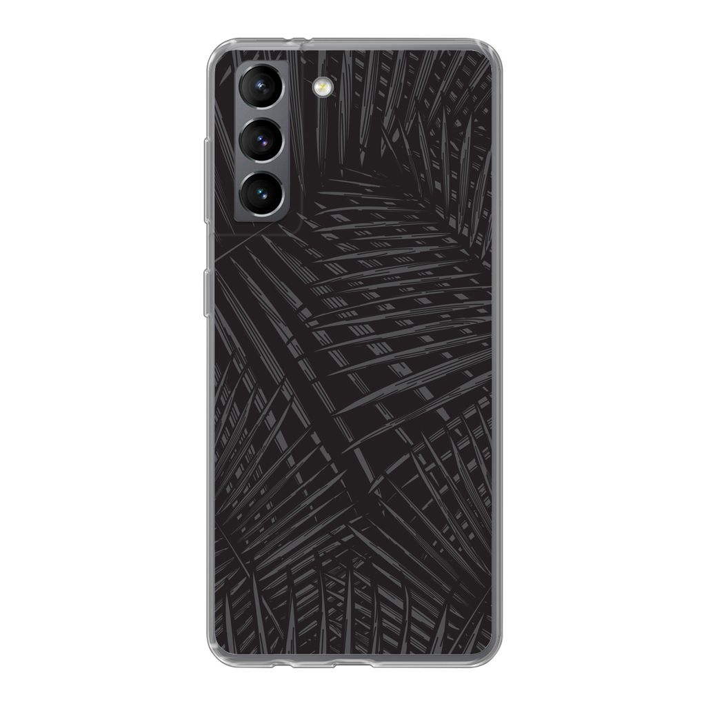 MuchoWow Handyhülle Schutzhülle Hülle für Samsung Galaxy S21 Modern - Pflanzen - Tropisch Silikon Softcase Handy Hülle - Softcase