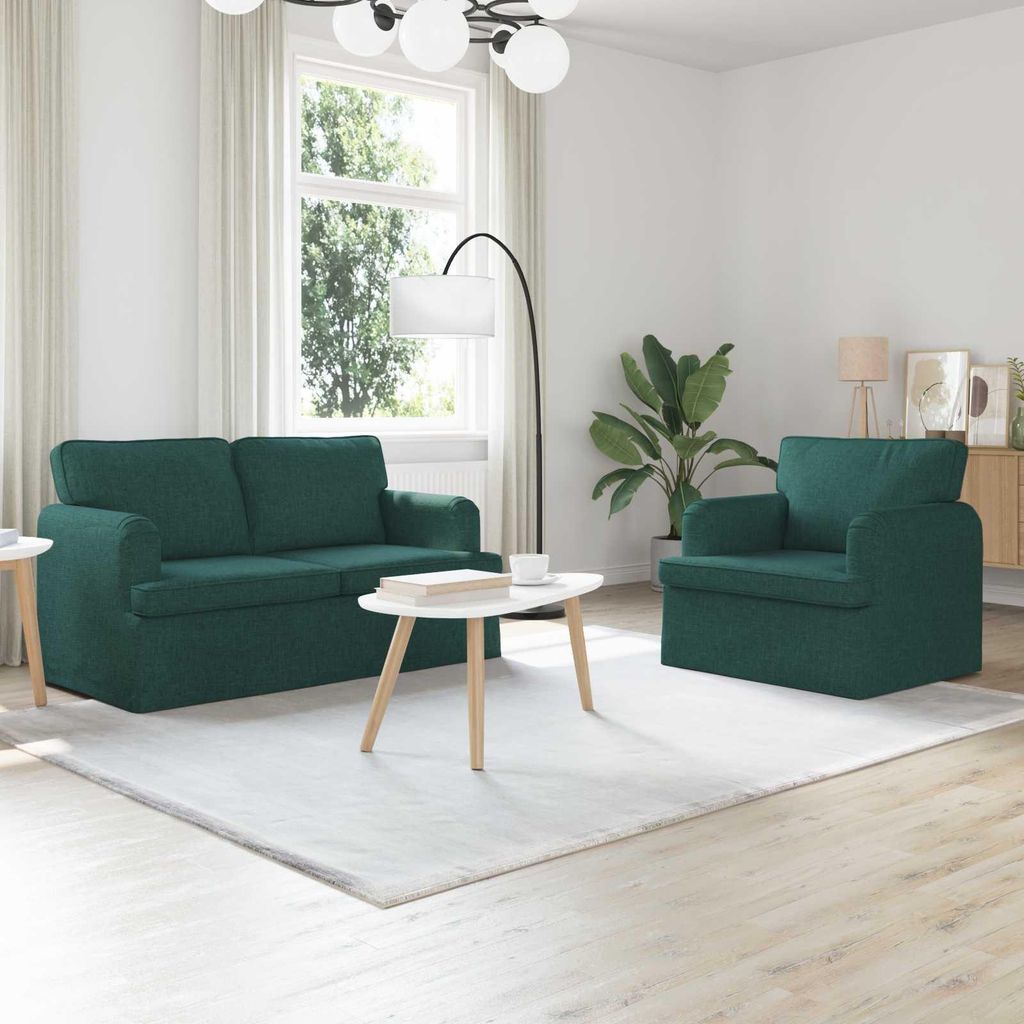 "Spring Sale"2-Sitzer Sofa Couch 120cm - 2 pcs - elegantes Design - Doppelsofa - Couch - Dunkelgrün Metall DE392758 - Klassische Sofas