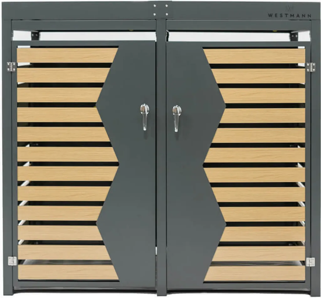 Cache-poubelle Double Westmann 240 Litres Anthracite en Acier Renforcé