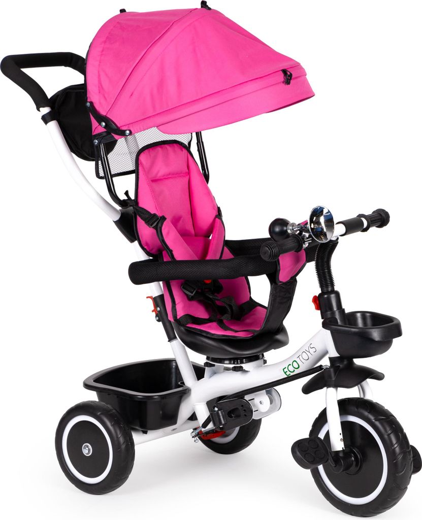 Trojkolka s otočným sedadlom 360' ECOTOYS, ružová Obrázok produktu 