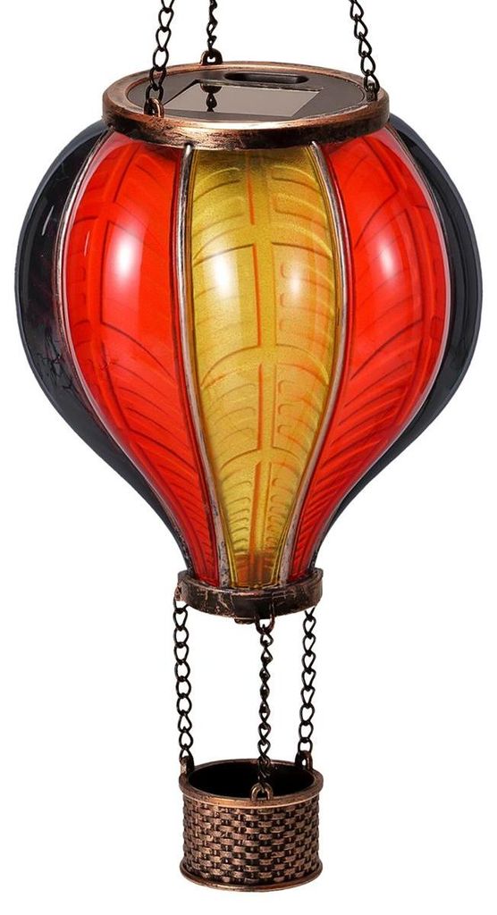 LED Solar Heißluftballon mit Flammeneffekt Beleuchtung | Produktbild 