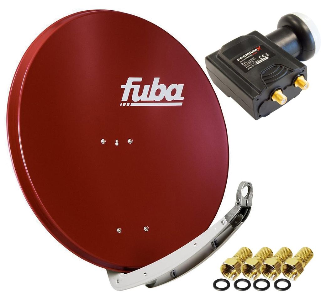 Fuba DAA 850 R Satellitenantenne Aluminium in Rot PremiumX Produktbild 