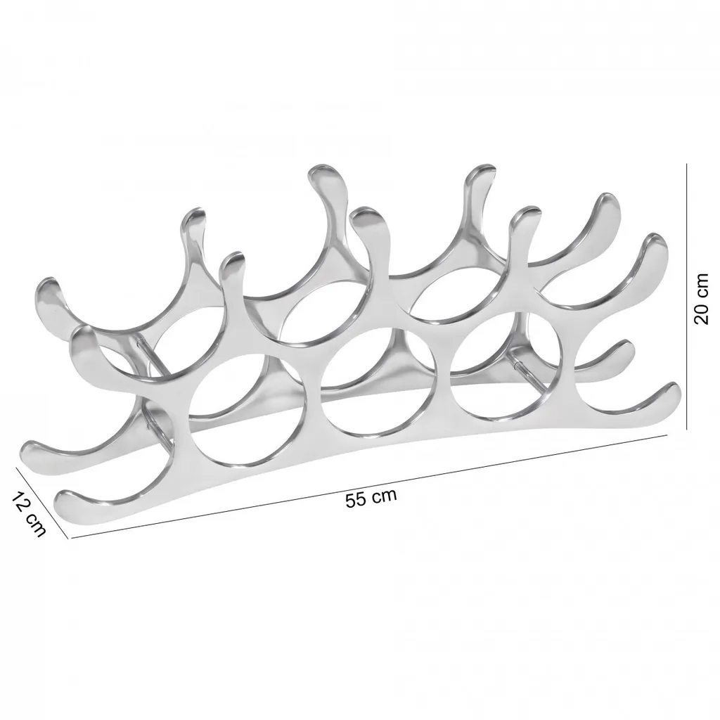 Range-bouteilles moderne 9 emplacements en aluminium argent inoxydable