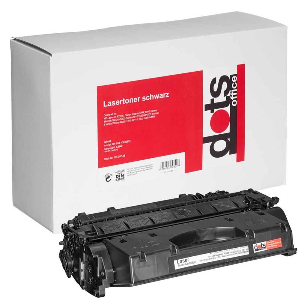 dots schwarz Toner kompatibel zu HP 05X (CE505X)