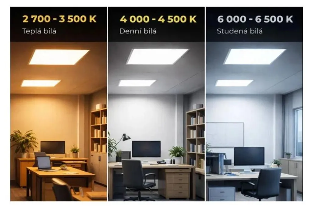 Panneau LED 40W CCT réglable 600x600 - Éclairage modulable cadre blanc