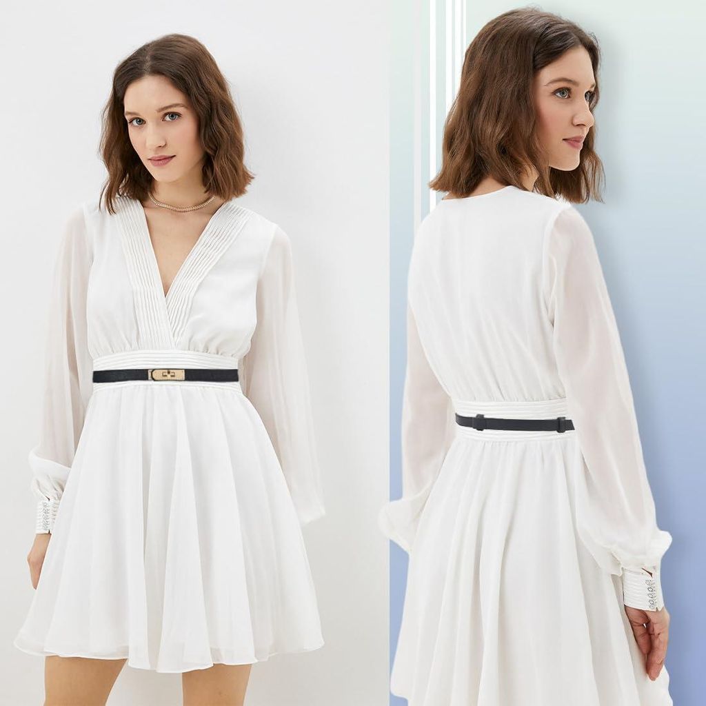 Leder Tailleriem für Damen - Echtleder - 18 mm breit - Schmaler Schnitt