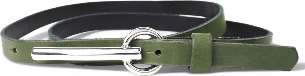 FRONHOFER schmaler Damengürtel 1,5 cm mit silberner schmaler Gürtelschnalle