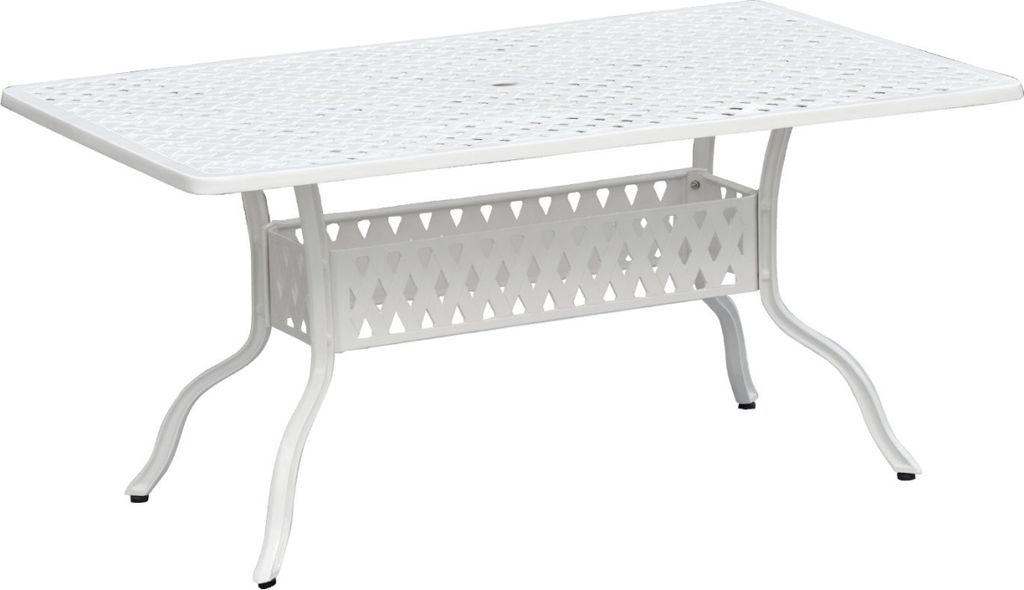 Inko Gartentisch Tisch Terrassentisch Alu-Guss weiß Form/Größe nach Wahl 150x97x74 cm