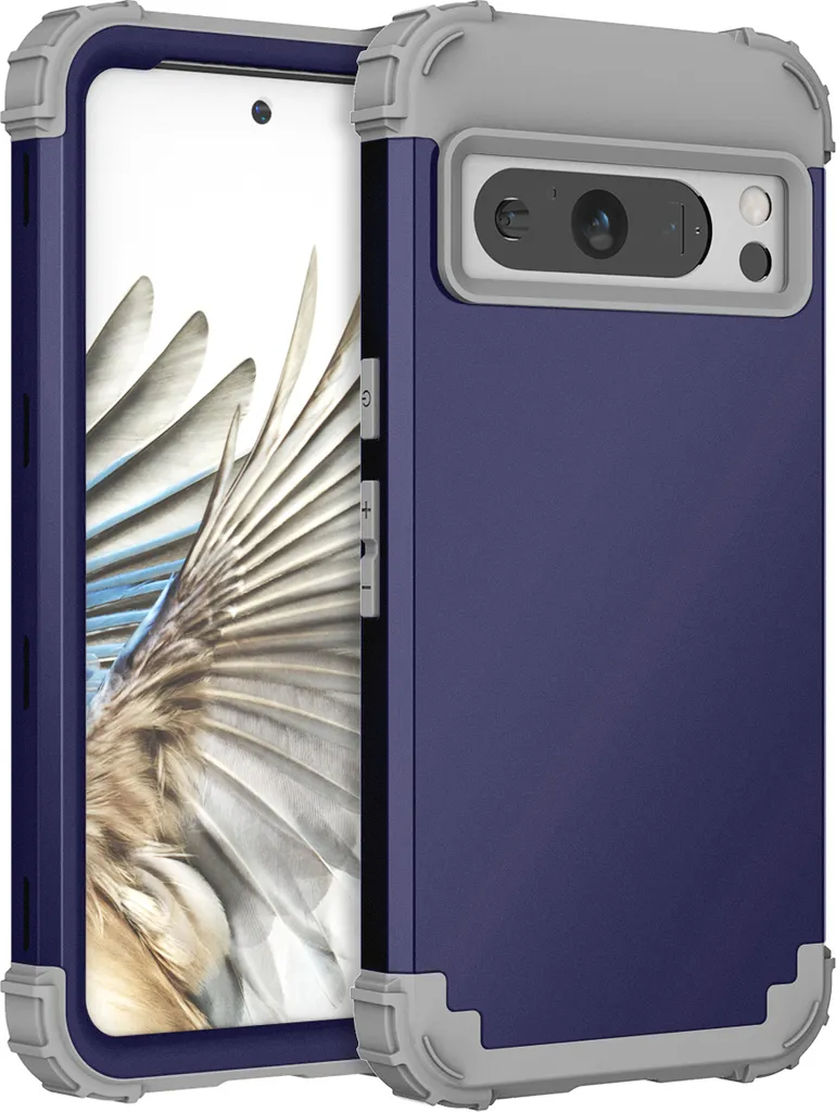 Custodia per Google Pixel 8 Pro Hybrid 3in1 PC e TPU antiurto, custodia resistente Blu