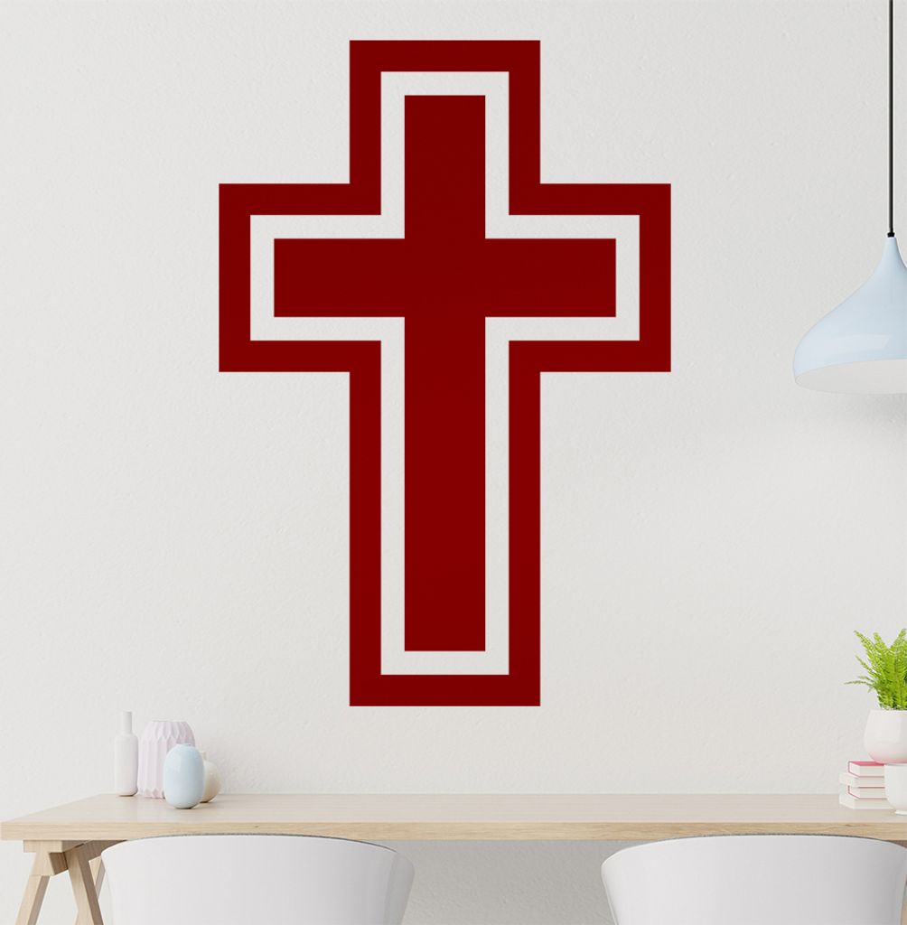 Kreuz Wandtattoo in 6 Größen - Wandaufkleber Wall Sticker - Dekoration, Küche, Wohnzimmer, Schlafzimmer, Badezimmer