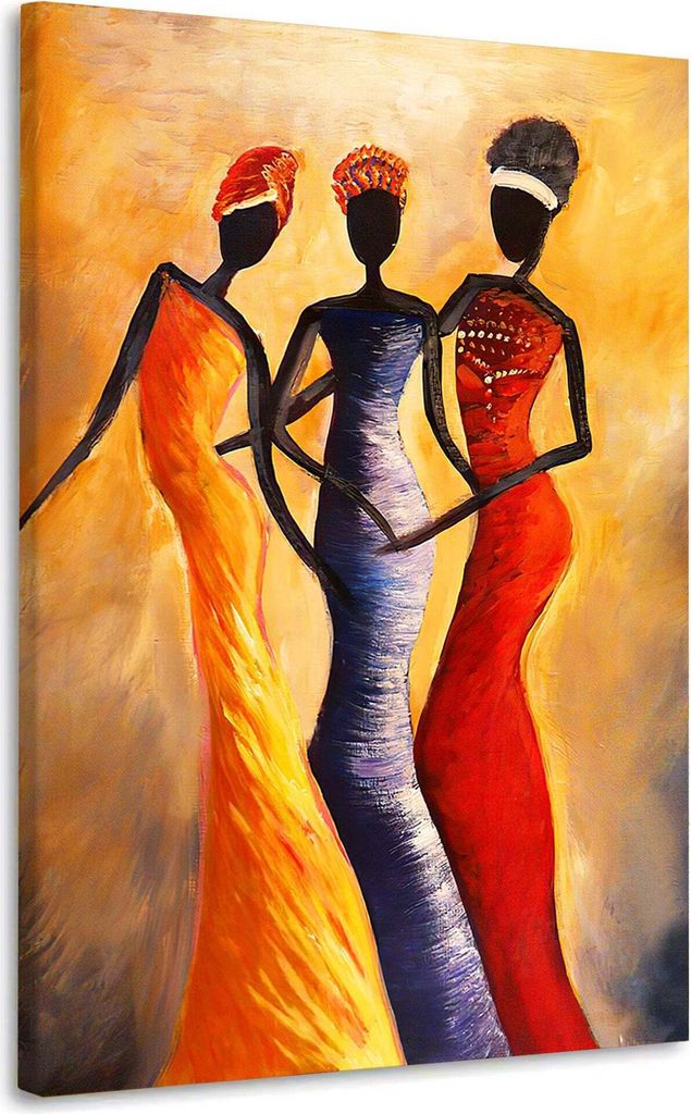 Afrikanische Frauen Leinwandbild Wandbild XL Kunst Deko: 80x120x2cm